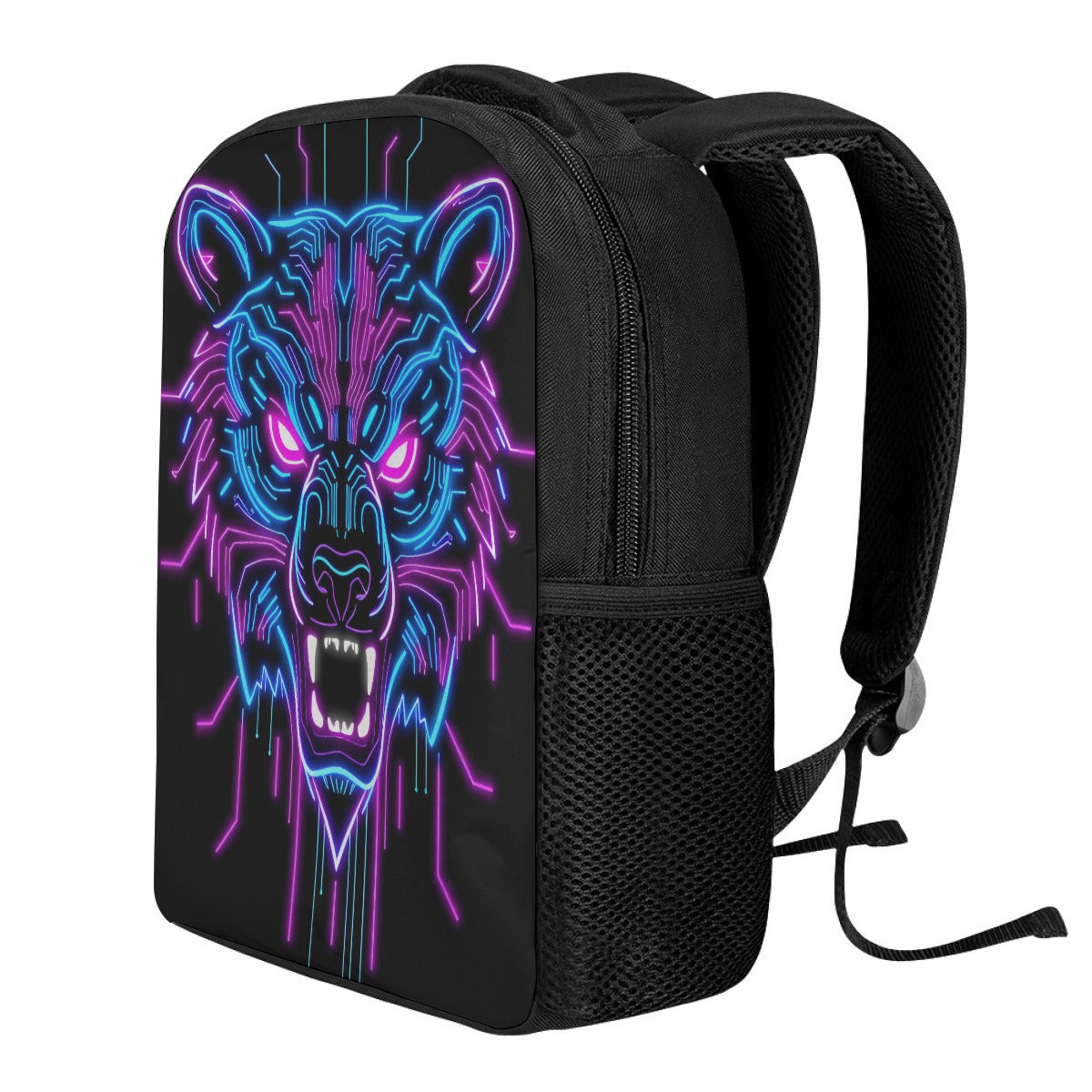 Neon Spirit Animal Bear Student Backpack by Bazaar Design Style