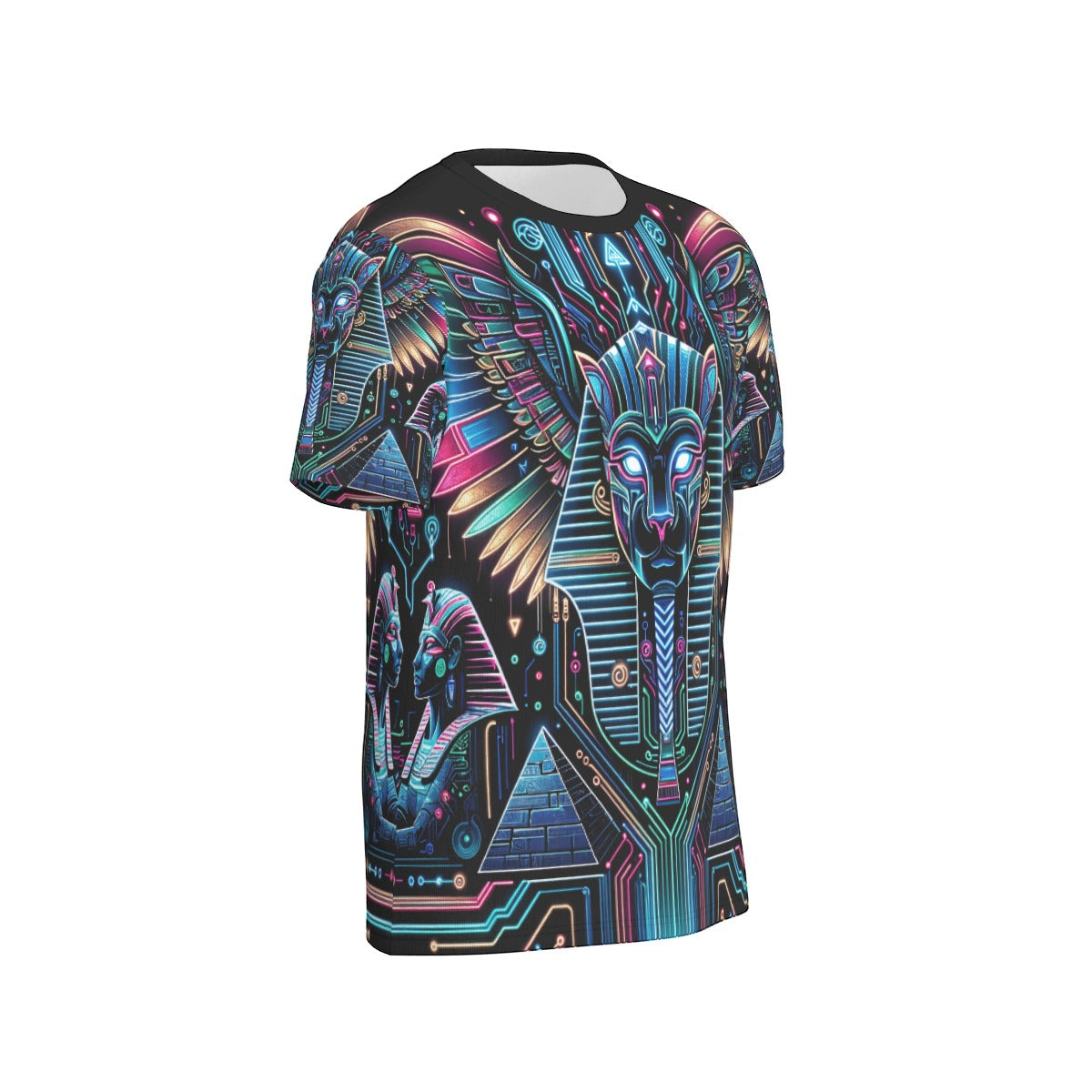 Egyptian Tech Bastet Cotton T-shirt by Bazaar Design Style