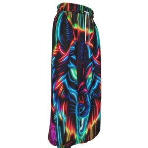 Neon Spirit Animal Wolf Lantern Pants by Bazaar Design Style