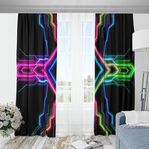 Neon Tech Blackout Curtains with Hooks by Bazaar Design Style