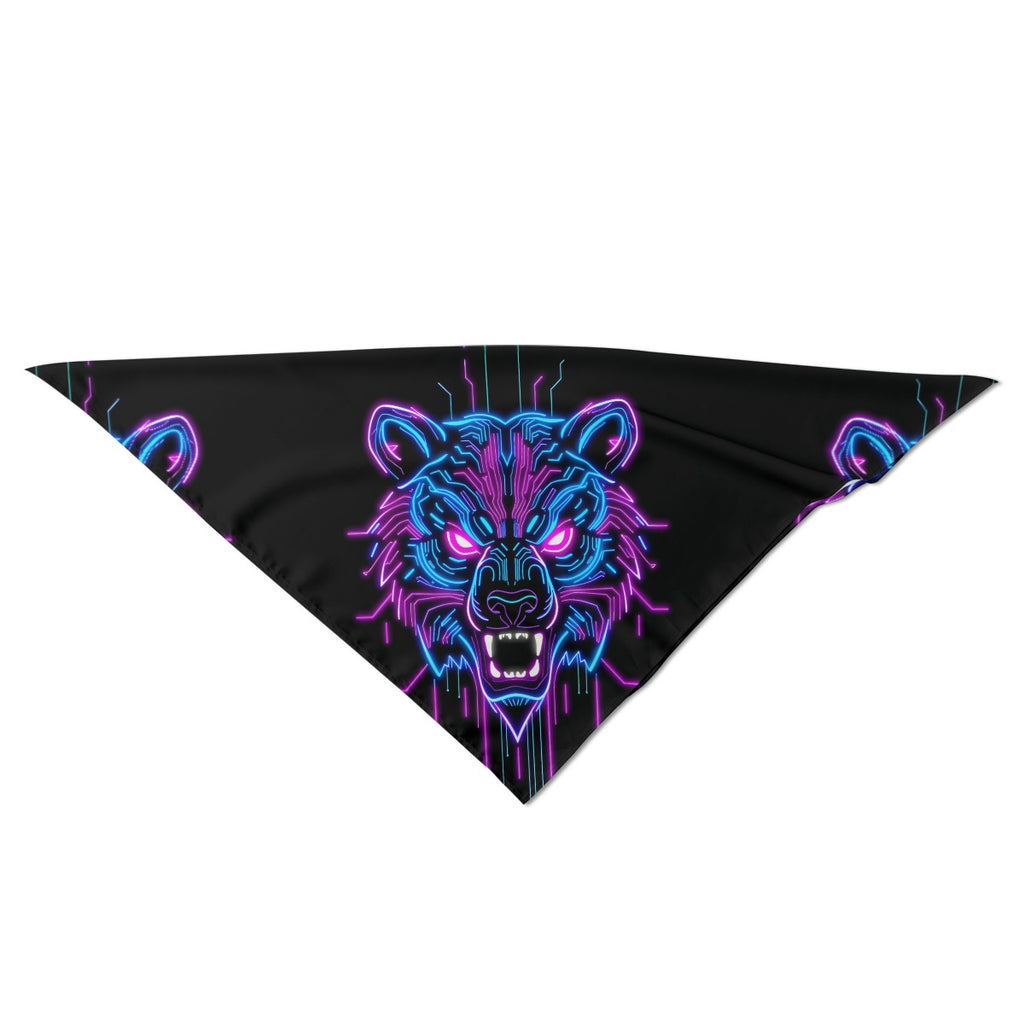 Neon Spirit Animal Bear Bandana by Bazaar Design Style