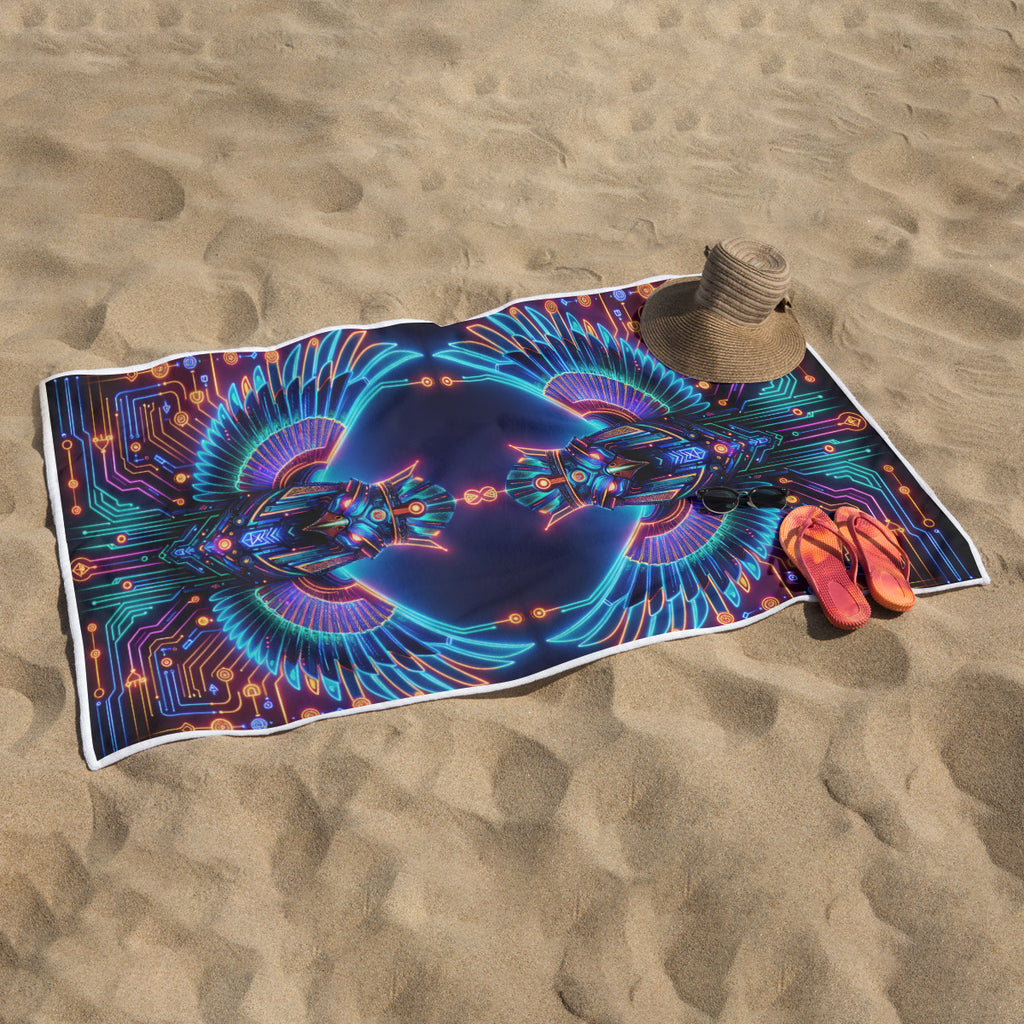 Egyptian Tech Horus Beach Towel by Bazaar Design Style