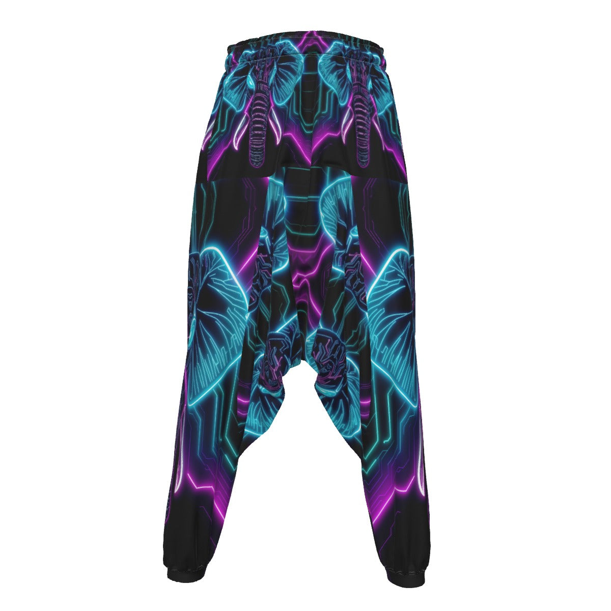 Neon Spirit Animal Elephant Harem Pants by Bazaar Design Style