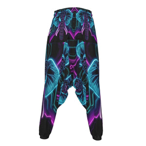 Neon Spirit Animal Elephant Harem Pants by Bazaar Design Style