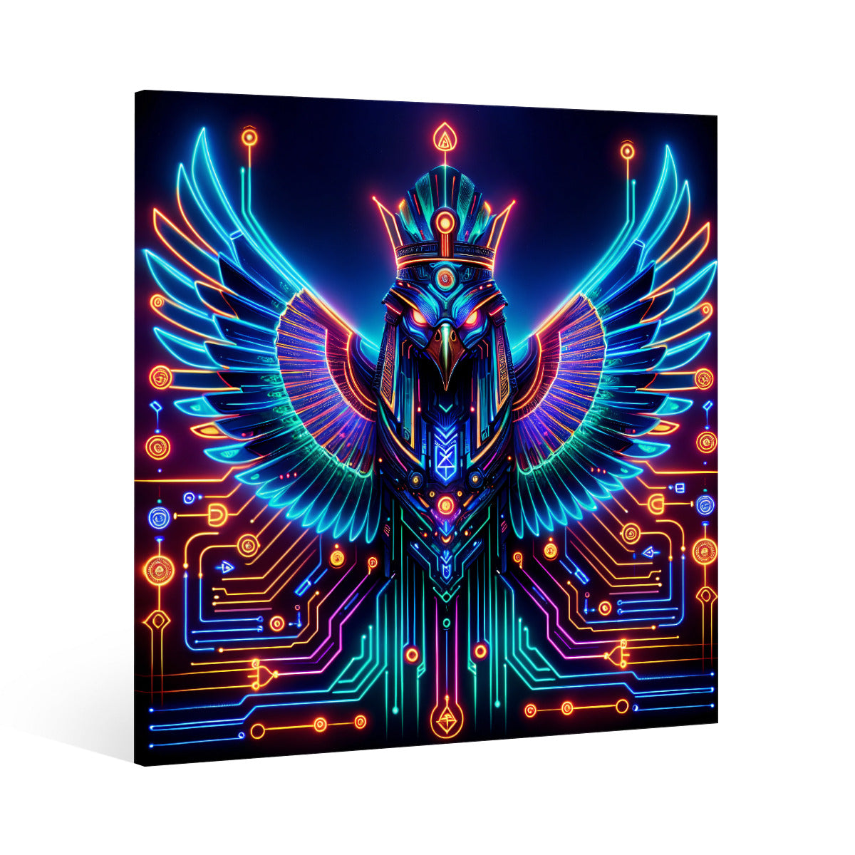 Egyptian Tech Horus Canvas Print by Bazaar Design Style