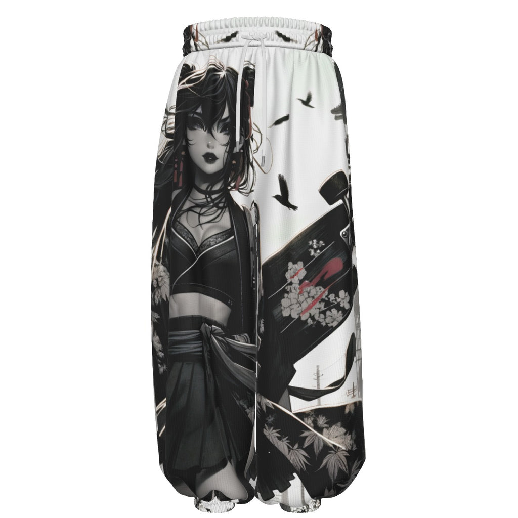 Anime Pin-Up Girl Longboard Lantern Pants by Bazaar Design Style