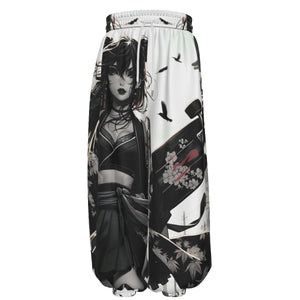 Anime Pin-Up Girl Longboard Lantern Pants by Bazaar Design Style