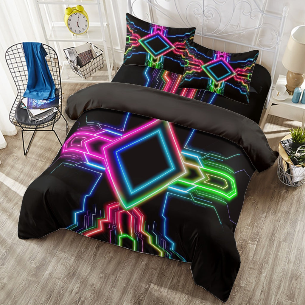 Neon Tech Duvet Cover Set by Bazaar Design Style (T,F,Q)