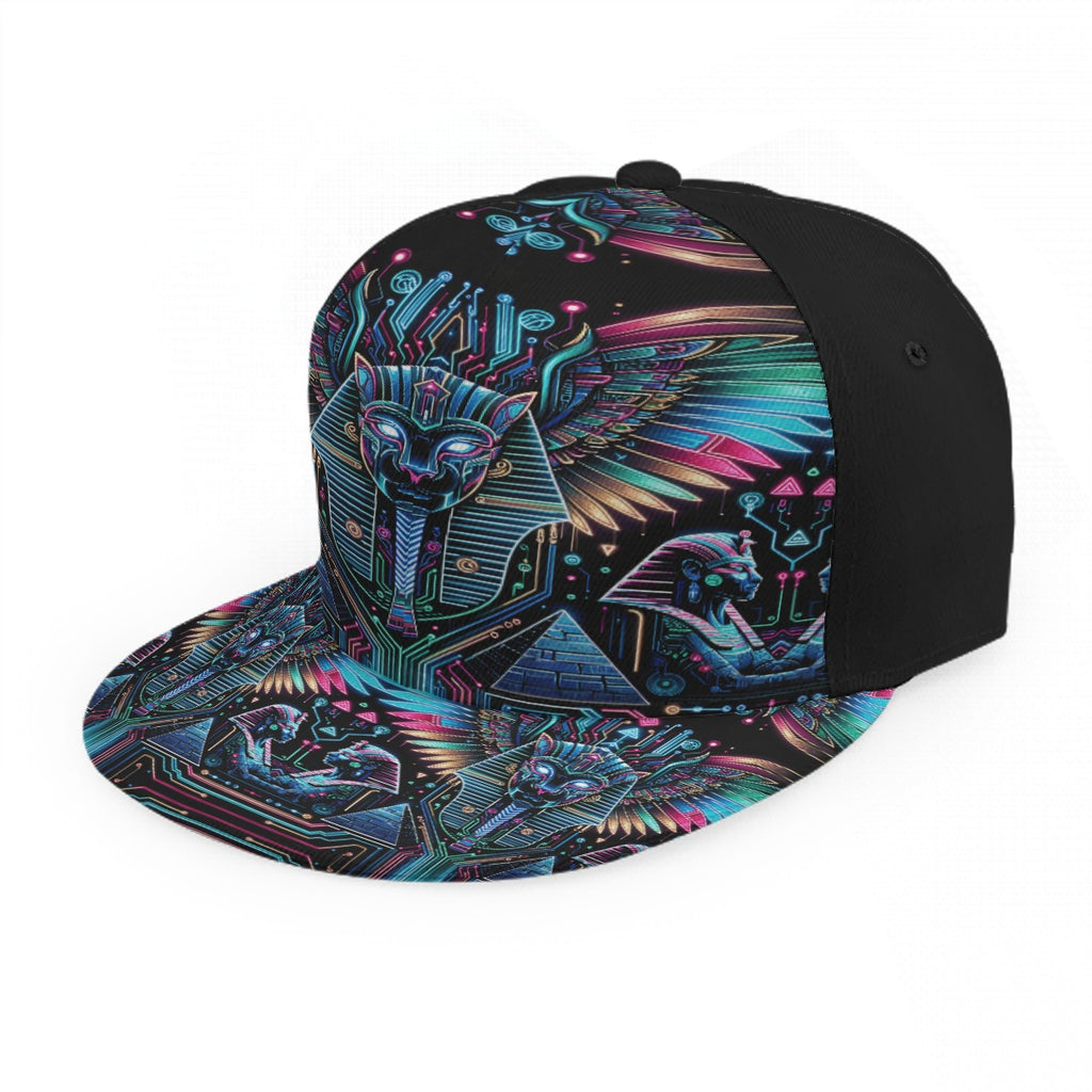 Egyptian Tech Bastet Snapback Hat by Bazaar Design Style