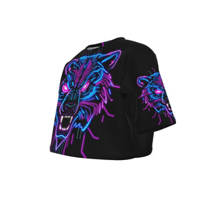 Neon Spirit Animal Bear Crop Top T-Shirt