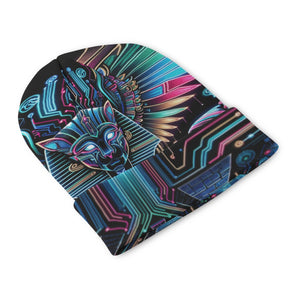 Egyptian Tech Bastet Beanie Hat by Bazaar Design Style