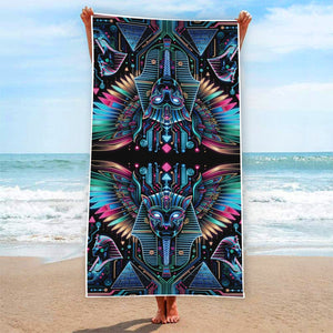 Egyptian Tech Bastet Beach Towel by Bazaar Design Style