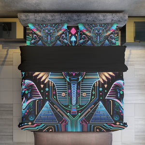 Egyptian Tech Bastet 4 Piece Duvet Cover Set by Bazaar Design Style (T,F,Q)