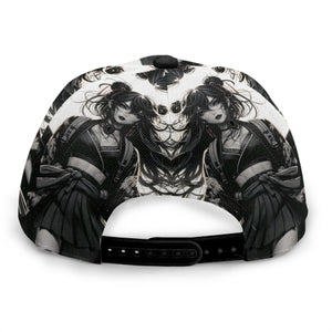 Anime Pin-Up Girl Longboard Snapback Hat by Bazaar Design Style