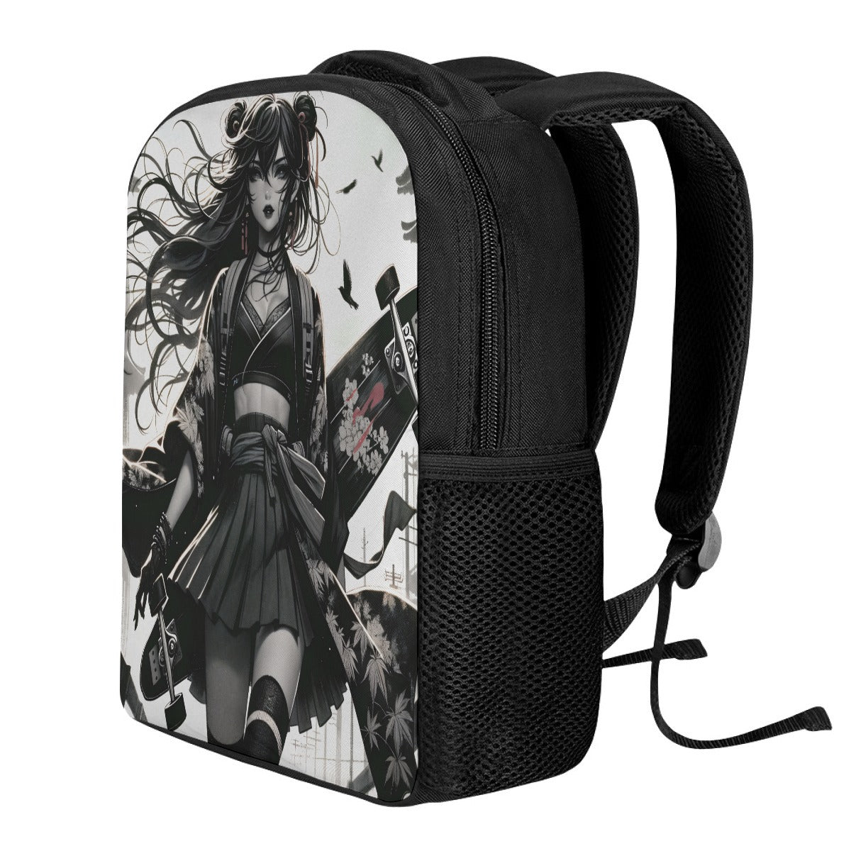Anime Pin-up Girl Longboard Student Backpack by Bazaar Design Style