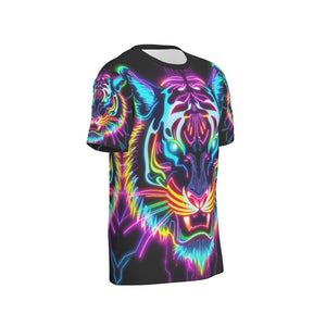 Neon Spirit Animal Tiger Cotton T-shirt by Bazaar Design Style