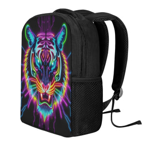 Neon Spirit Animal Tiger Student Backpack by Bazaar Design Style