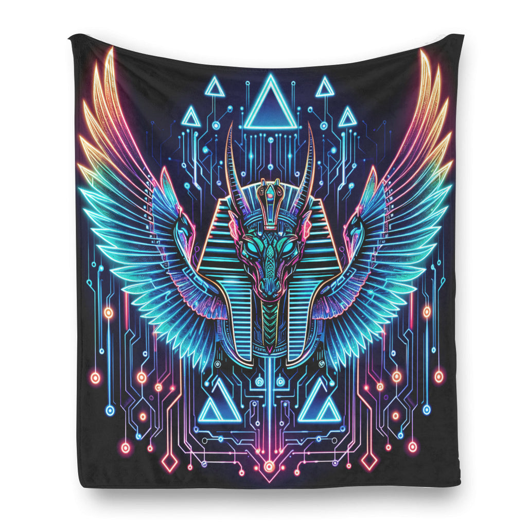 Egyptian Tech Sobek Flannel Blanket by Bazaar Design Style