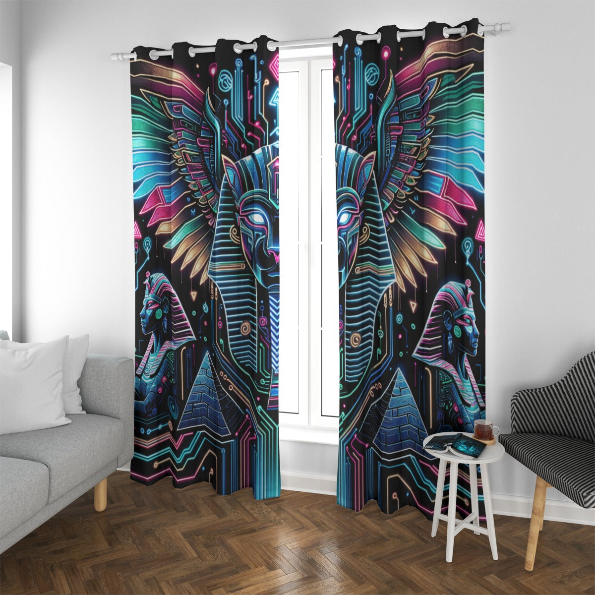 Egyptian Tech Bastet Blackout Curtains with Grommets by Bazaar Design Style