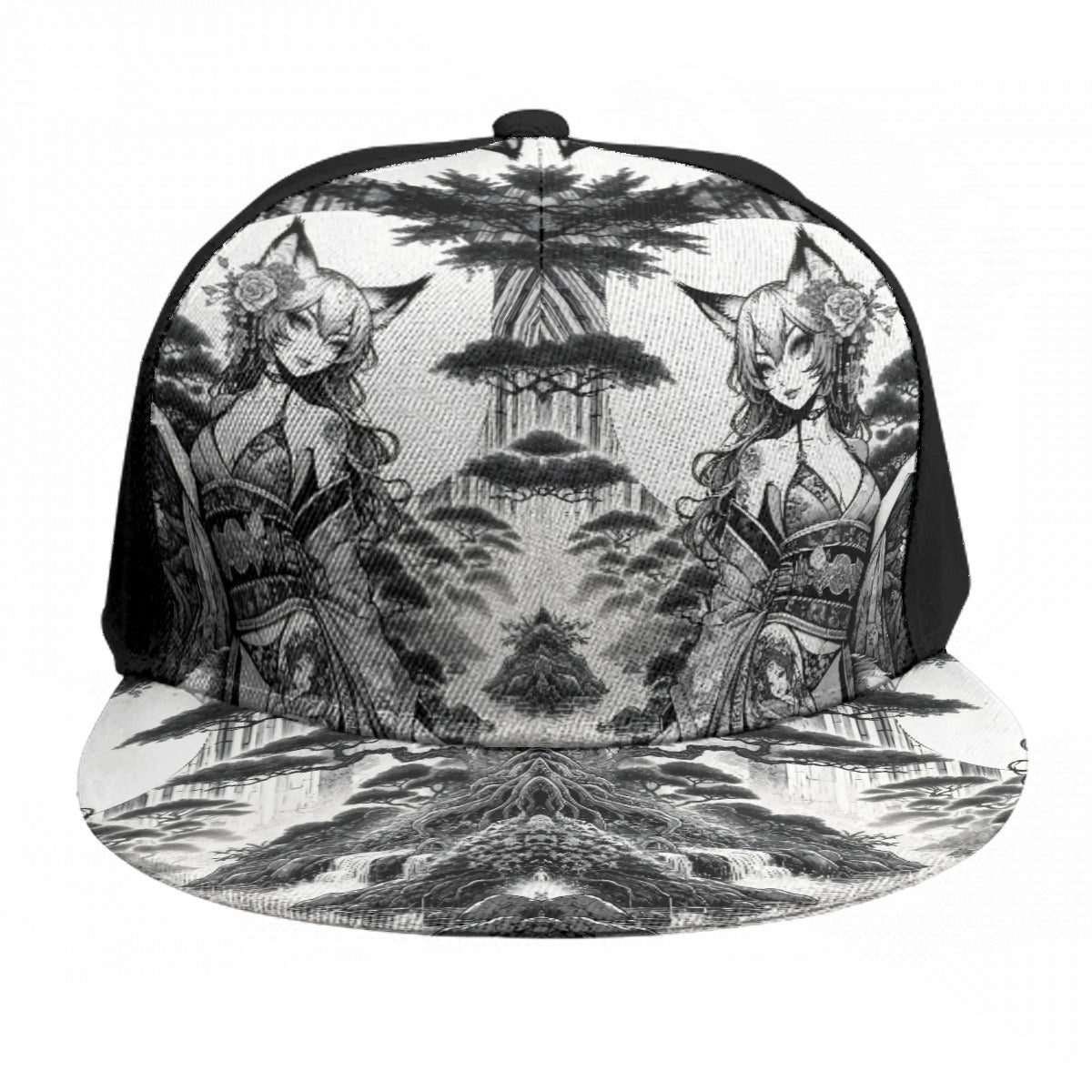 Anime Pin-up Girl Fox Snapback Hat by Bazaar Design Style