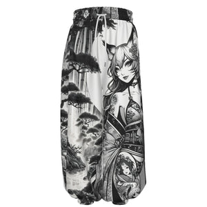 Anime Pin-up Girl Fox Lantern Pants by Bazaar Design Style