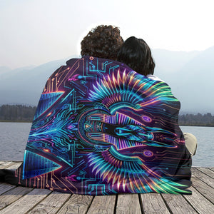 Egyptian Tech Anubis Flannel Blanket by Bazaar Design Style