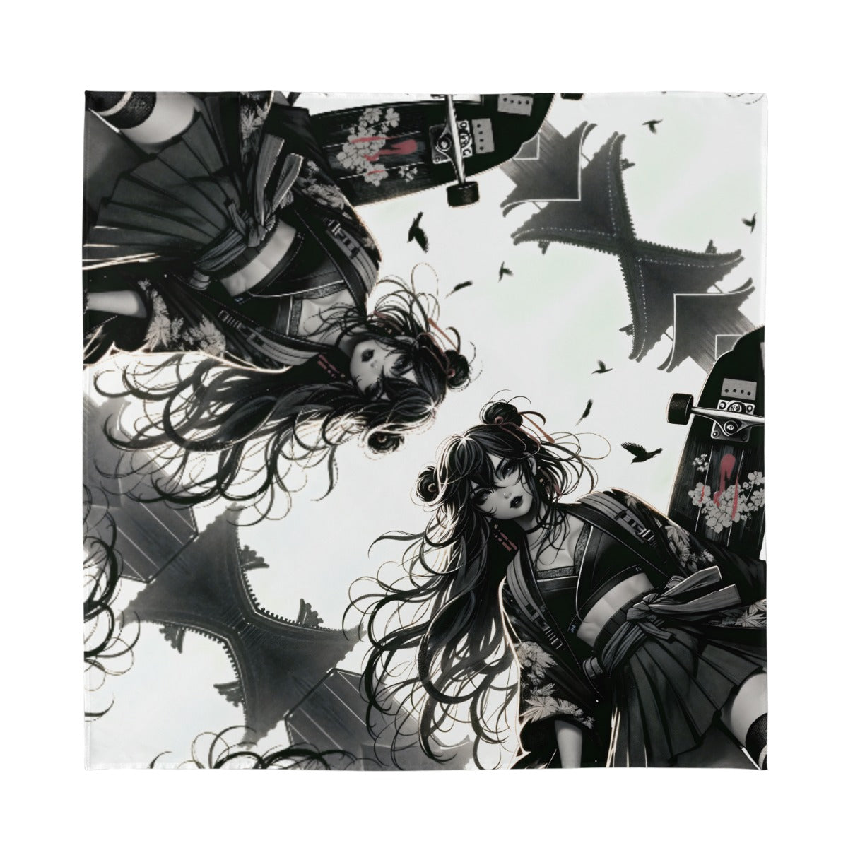 Anime Pin-Up Girl Longboard Bandana by Bazaar Design Style
