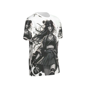 Anime Pin-Up Girl Longboard Cotton T-Shirt by Bazaar Design Style