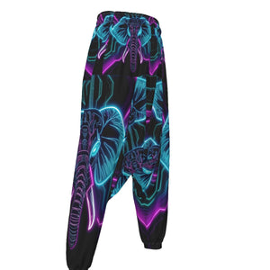 Neon Spirit Animal Elephant Harem Pants by Bazaar Design Style