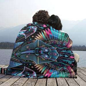 Egyptian Tech Bastet Flannel Blanket by Bazaar Design Style