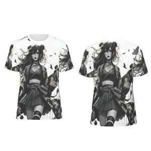 Anime Pin-Up Girl Longboard Cotton T-Shirt by Bazaar Design Style
