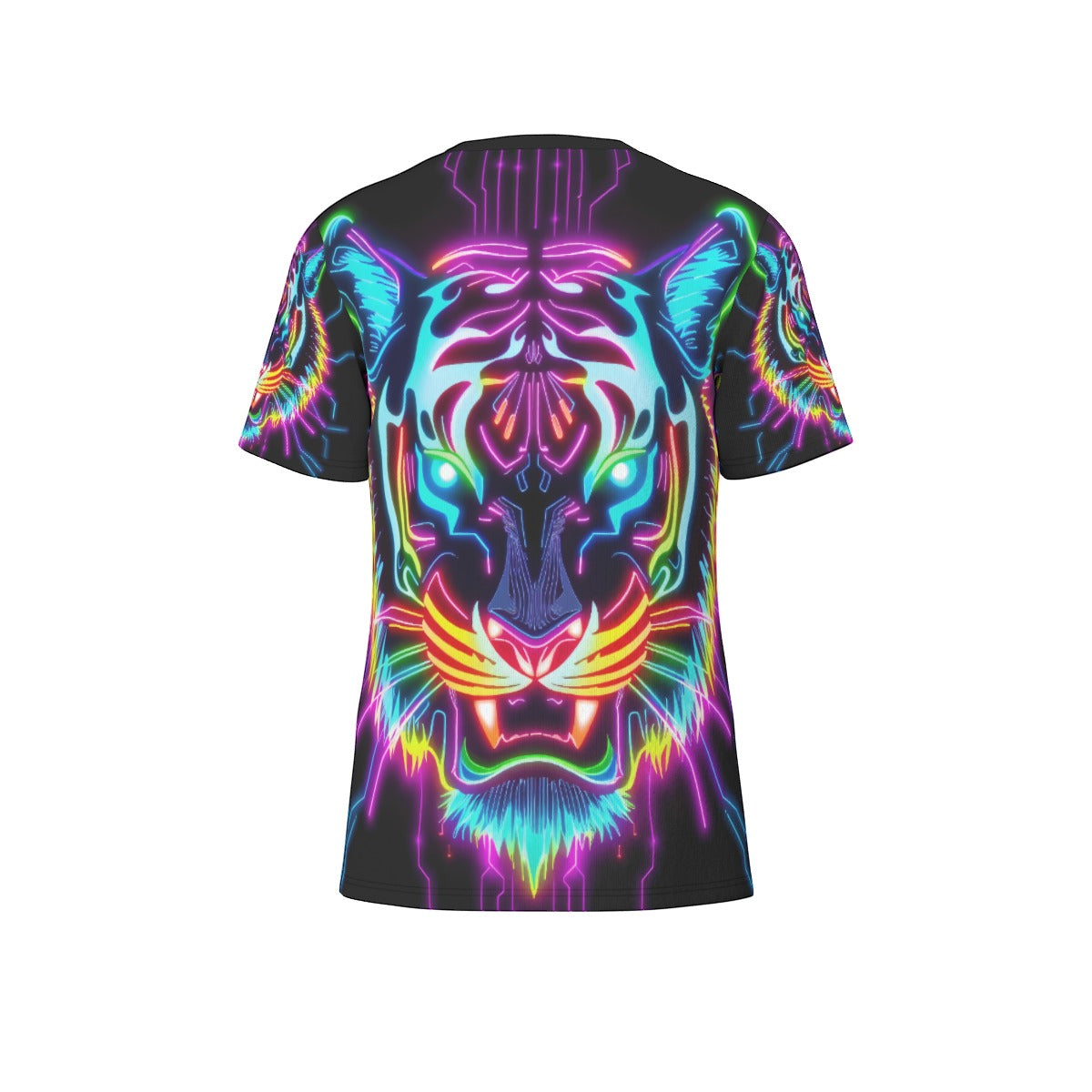 Neon Spirit Animal Tiger Cotton T-shirt by Bazaar Design Style