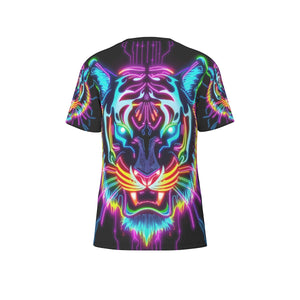 Neon Spirit Animal Tiger Cotton T-shirt by Bazaar Design Style