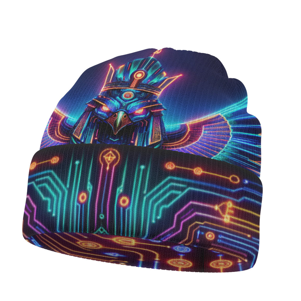 Egyptian Tech Horus Beanie Hat by Bazaar Design Style