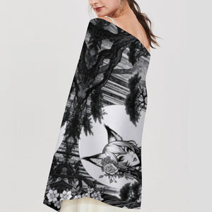 Anime Pin-up Girl Fox Pashmina by Bazaar Design Style