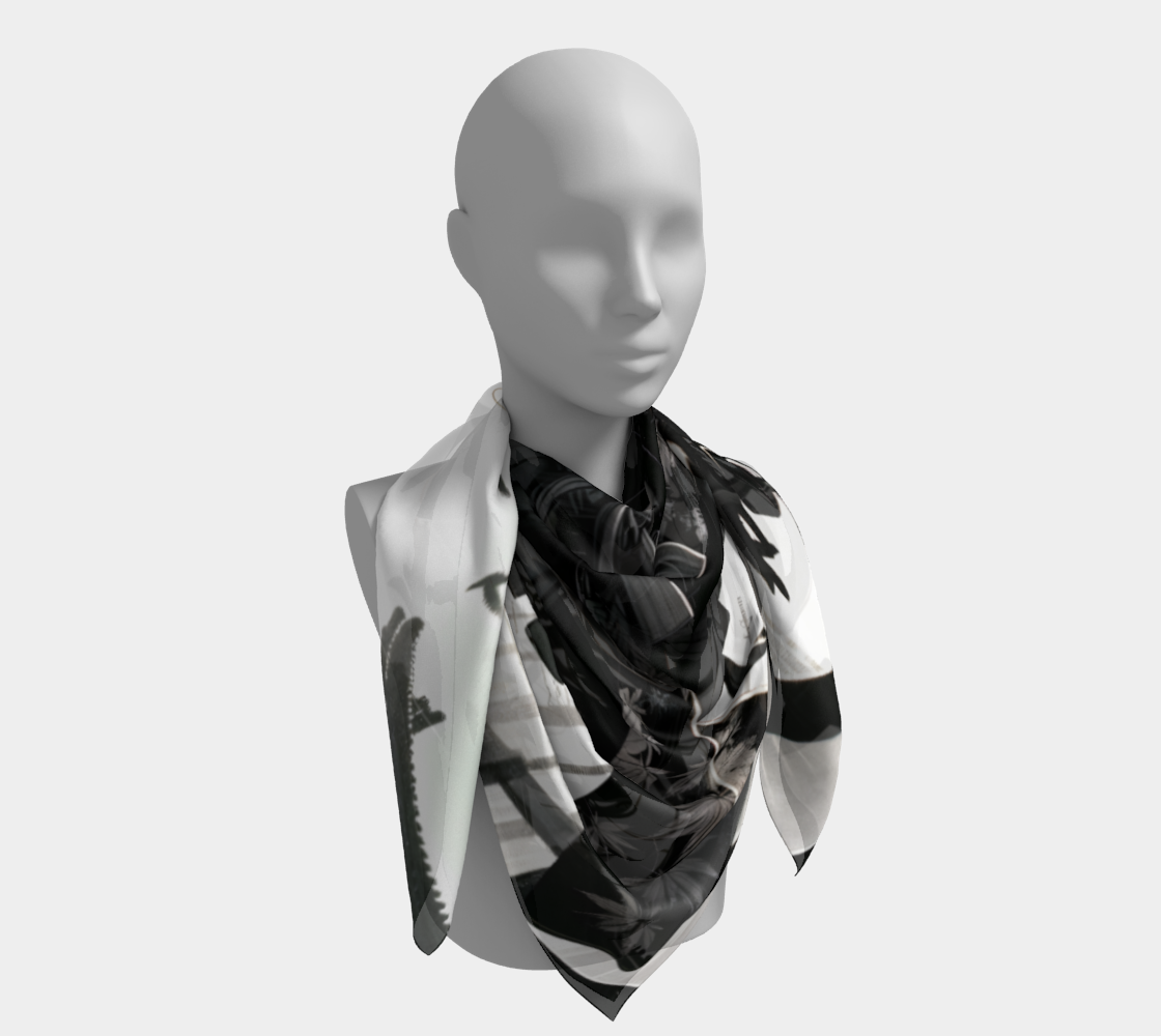 Anime Pin-Up Girl Longboard Square Shawl by Bazaar Design Style