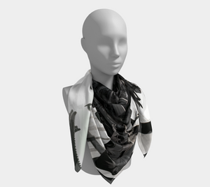 Anime Pin-Up Girl Longboard Square Shawl by Bazaar Design Style