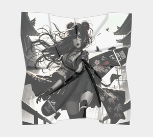 Anime Pin-Up Girl Longboard Square Shawl by Bazaar Design Style