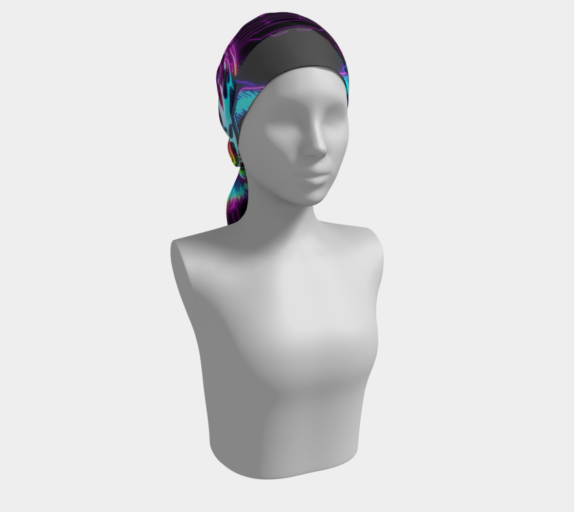 Neon Spirit Animal Tiger Long Shawl by Bazaar Design Style