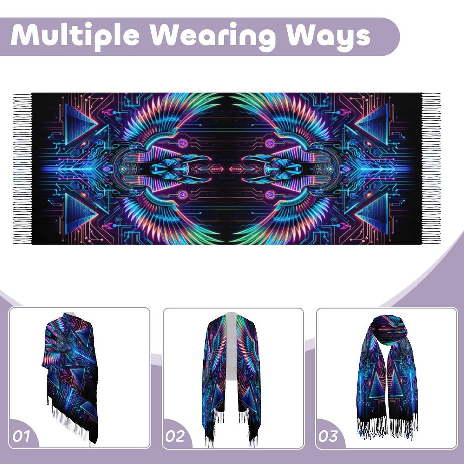 Egyptian Tech Anubis Pashmina by Bazaar Design Style