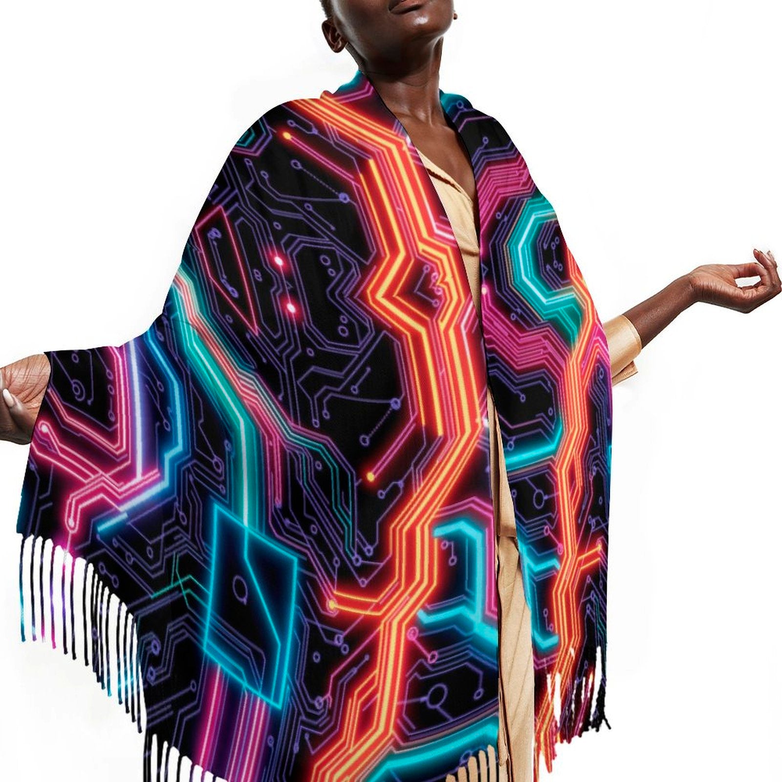 Neon Tech #2 Pashmina by Bazaar Design Style