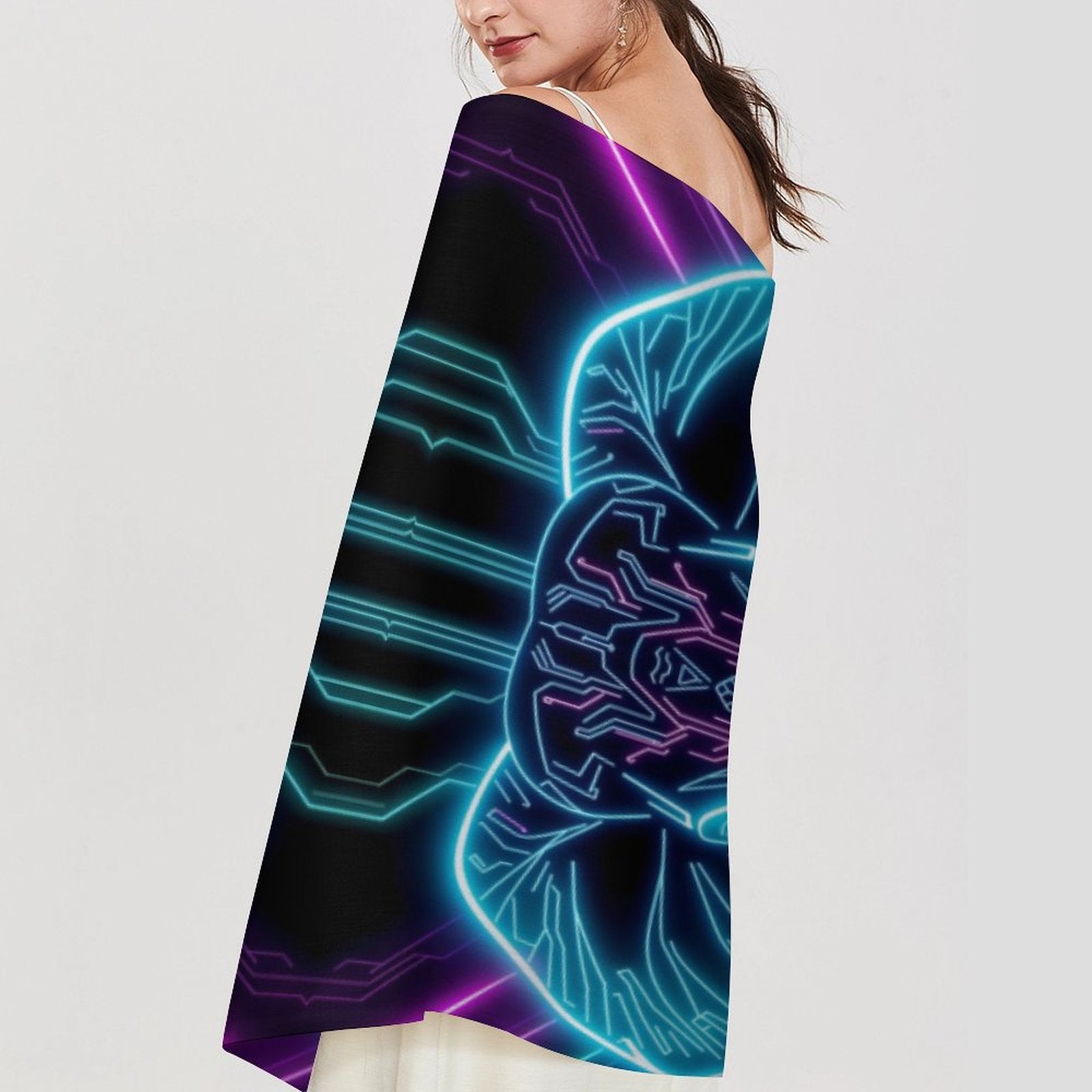 Neon Spirit Animal Elephant Pashmina by Bazaar Design Style
