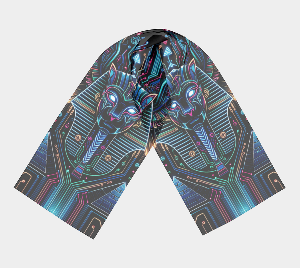 Egyptian Tech Bastet Long Shawl by Bazaar Design Style