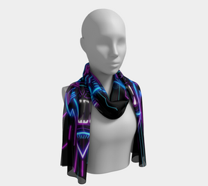 Neon Spirit Animal Bear Long Shawl by Bazaar Design Style