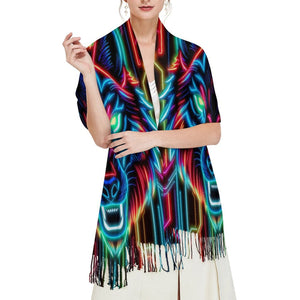 Neon Spirit Animal Wolf Pashmina by Bazaar Design Style