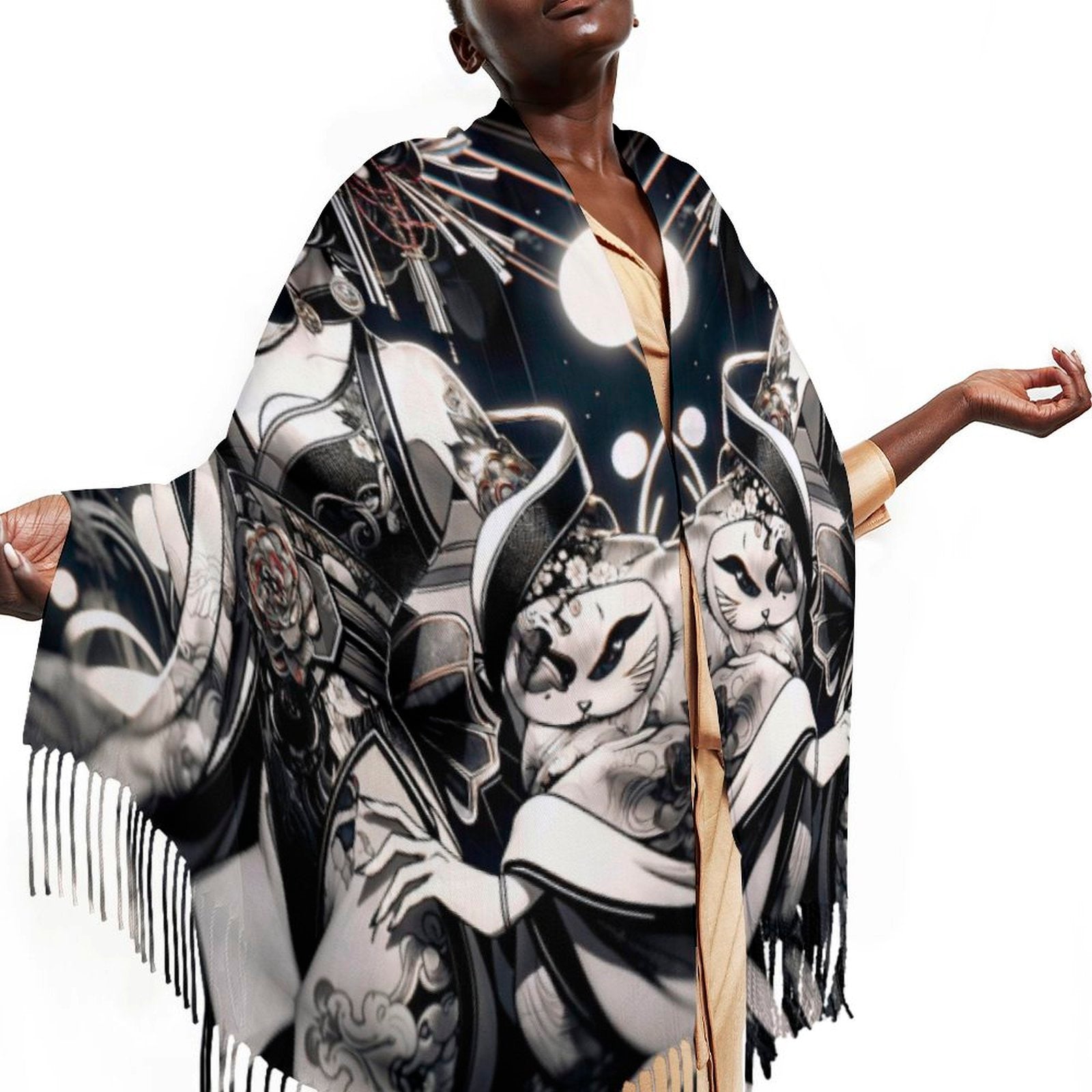 Pin-Up Girl Cat Pashmina by Bazaar Design Style