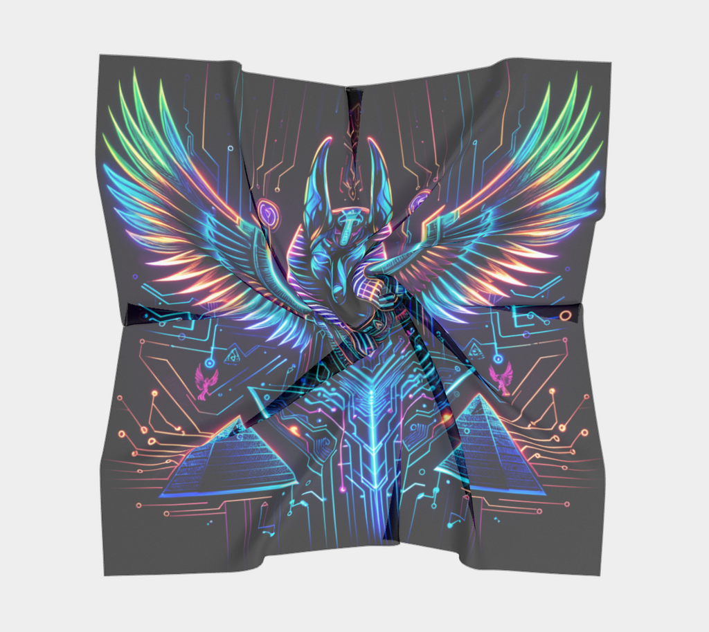 Egyptian Tech Anubis Square Shawl by Bazaar Design Style