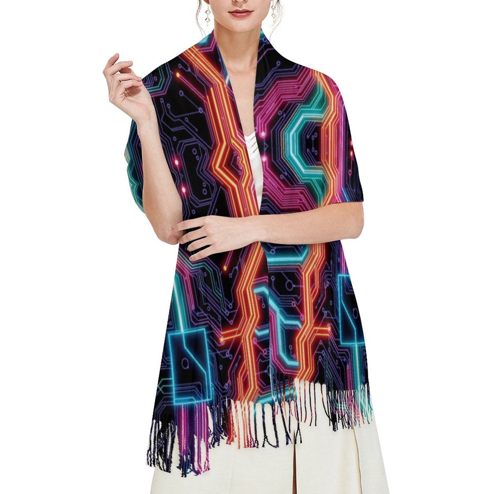 Neon Tech #2 Pashmina by Bazaar Design Style