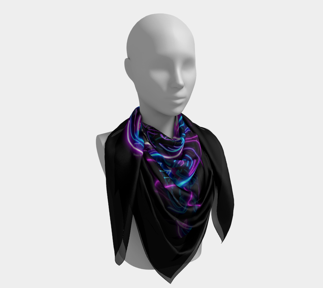 Neon Spirit Animal Bear Square Shawl by Bazaar Design Style