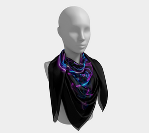 Neon Spirit Animal Bear Square Shawl by Bazaar Design Style